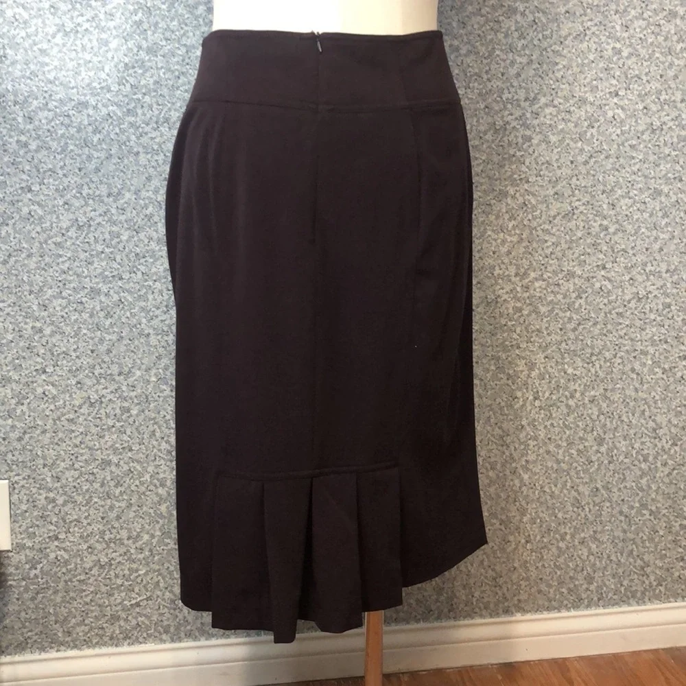S298 Grace Elements Chocolate Brown Knee Length Column Skirt Size 10 - Picture 4 of 5